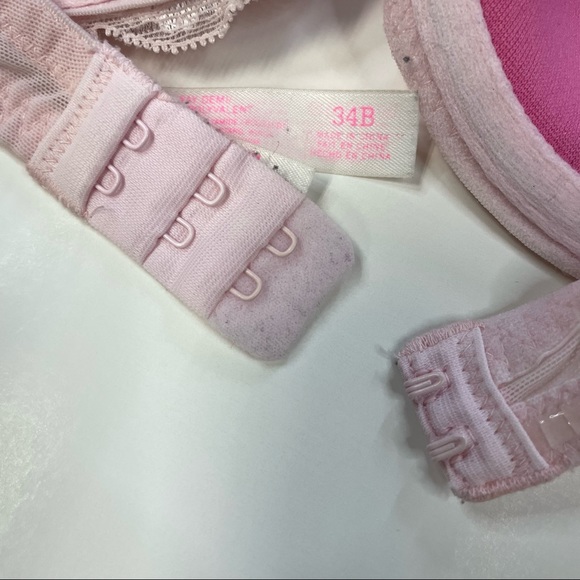 PINK Victorias Secret 34B Strapless Multiway Bra Pink Floral Lace Underwire - Picture 5 of 9